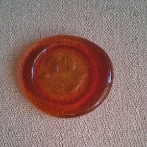 Orange Smiley Face Glass BLENKO 2023
